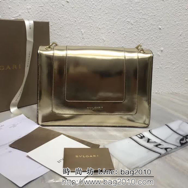 BVLGARI寶格麗 專櫃新品 雙層蛇頭包 升級版牛漆皮 鏈條單肩斜挎包 B35106 FYD1187